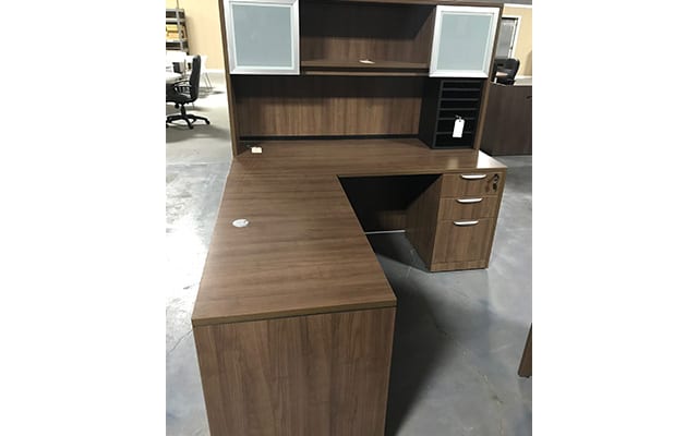 l-shaped desk with hutch and storage