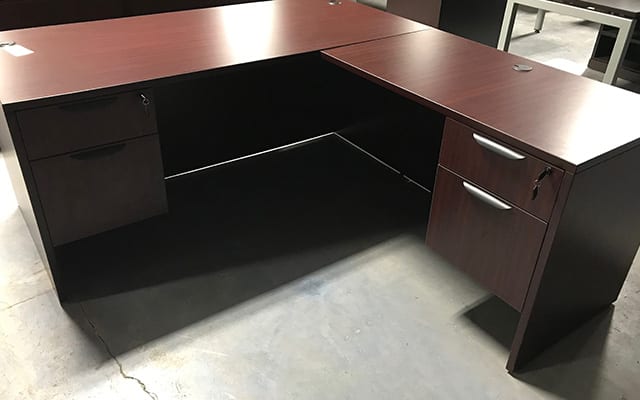 l-shaped desk with storage drawers