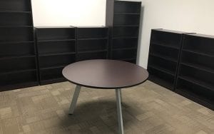 Modern office bookcases and casual table for office in oxford ms