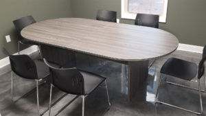 OFW Gray 8' Conference Table with Stackable Chairs