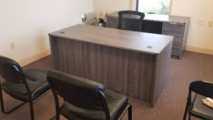 OFW Gray Executive Desk with Matching Credenza